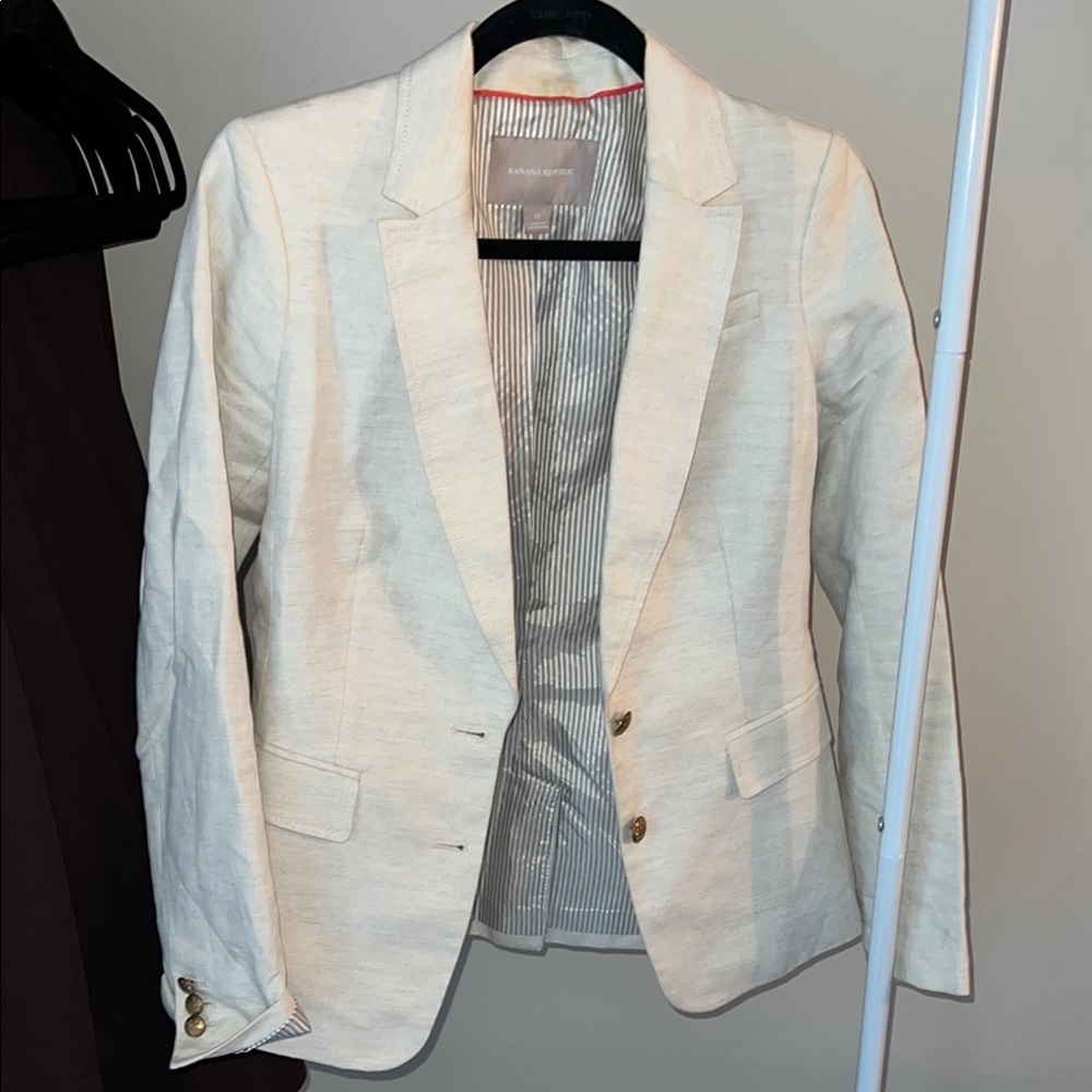 Women's Cream Blazer Banana Republic